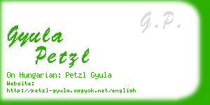 gyula petzl business card